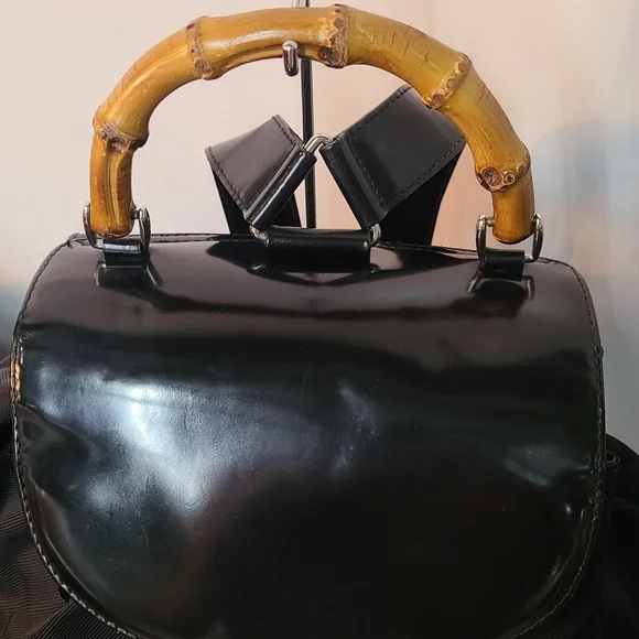 Gucci Bamboo Drawstring Nylon Backpack - Picture 12 of 17